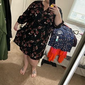 Sleeved Floral Dress